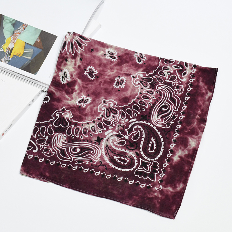 Tie Dye Hip Hop Cotton Bandana Square Scarf Headwear Headband Scarf Gradient Color Print Handkerchief For Women Men: 9