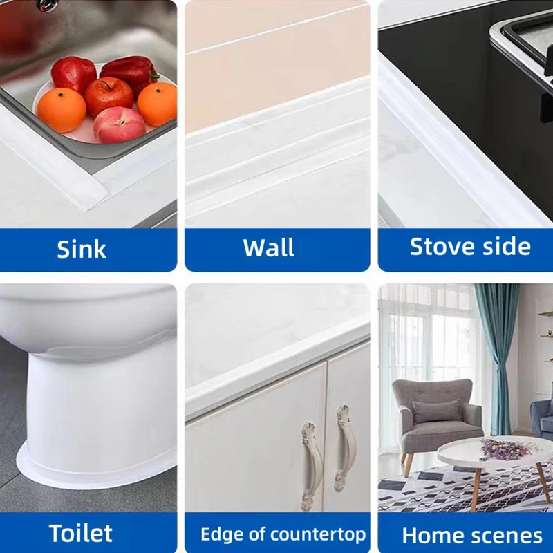 Cinta de sellado de PVC para baño, cinta de calafateo para inodoro, autoadhesiva, impermeable, a prueba de moho, para esquina de pared del fregadero de cocina