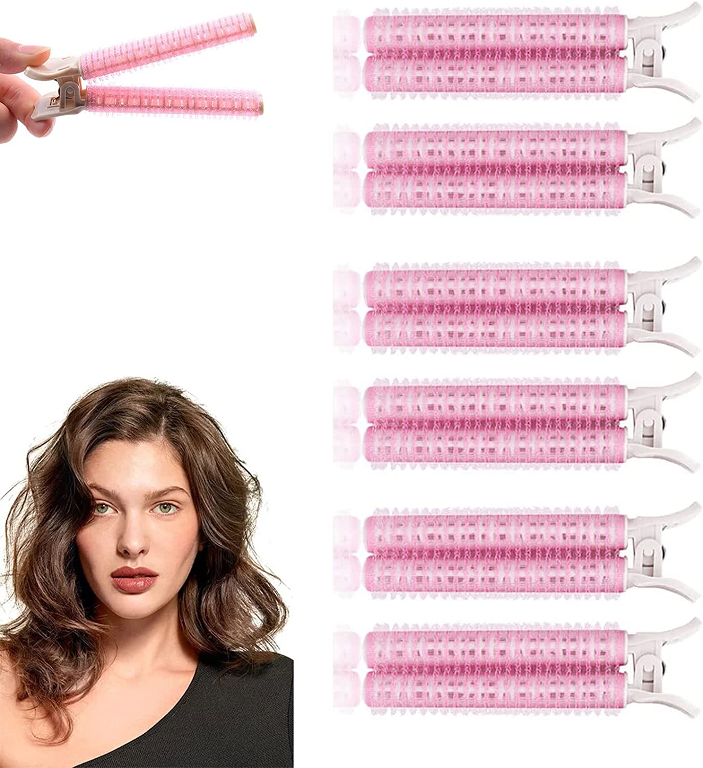 6 grampos de cabelo de volume, grampos de cabelo para volume, clipes de volume de cabelo instantâneos para mulheres, clipes de volume para raízes, estilo de cabelo diy: Rosa