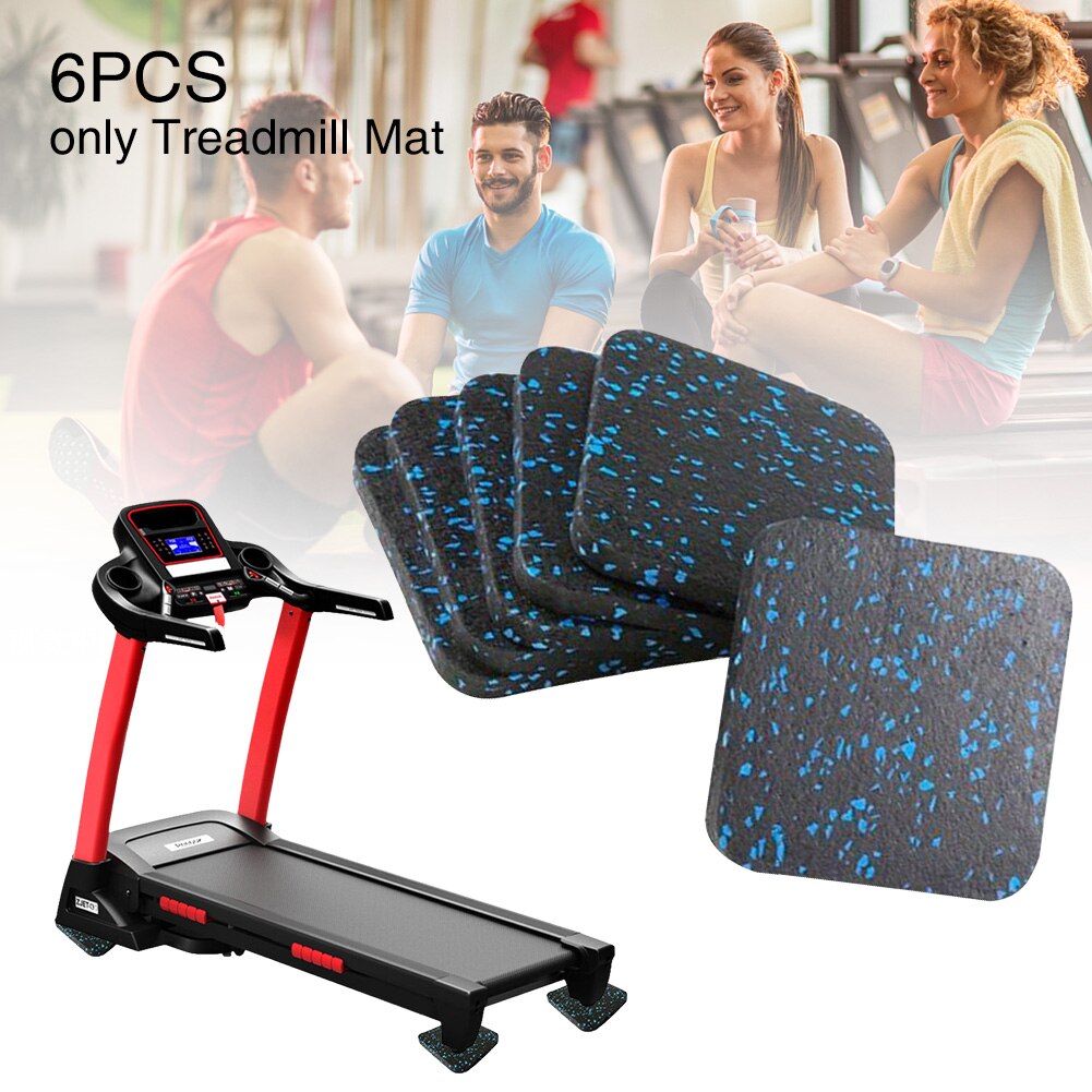 6pcs Thickened Waterproof Floor Pad Home Antistatic Gym Workout Rubber Furniture Sound Insulation Treadmill Mat Shock Absorbing: Black Blue 4pcs