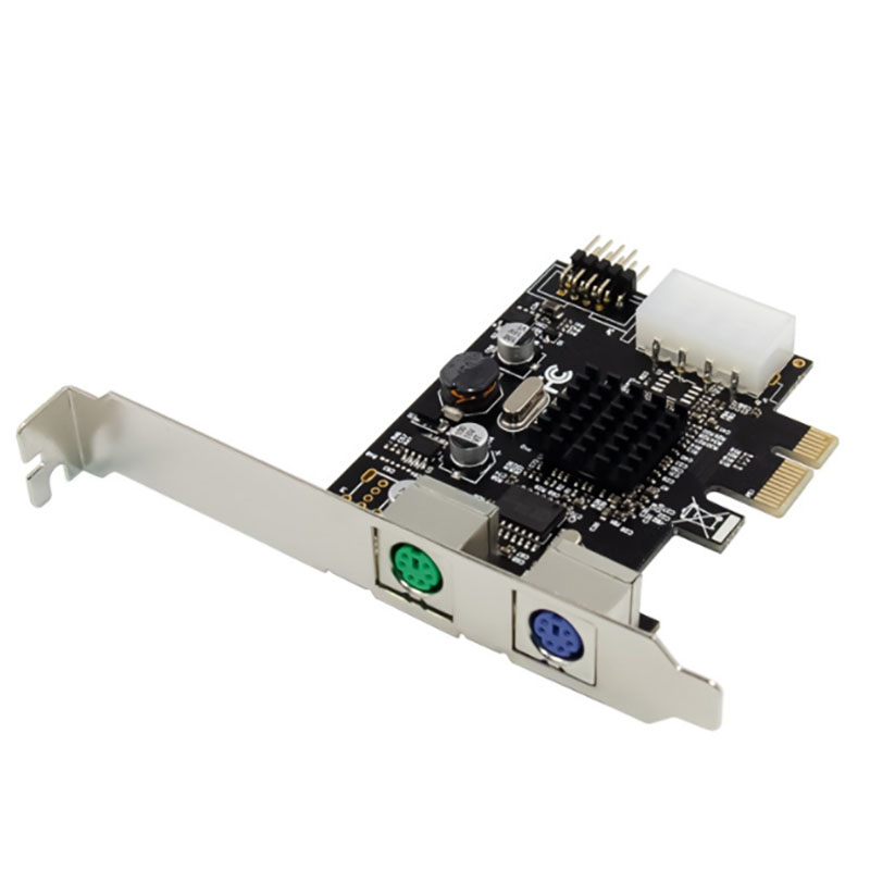 PCI-E Dual Port PS2 Expansion Adapter Card External PS2 Device Expansion Card Driver-Free Plug And Play For PC
