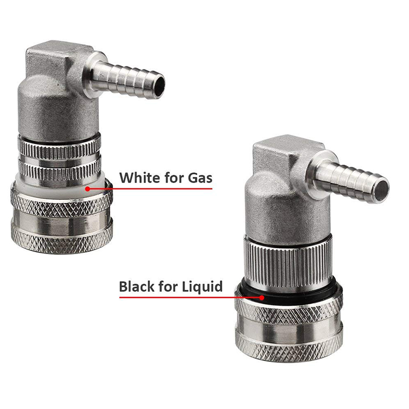 Rvs Ball Lock Disconnect Homebrew Biervat Quick Connector Corny Vaatje Dispenser Gas/Vloeistof 1/4 "Barb & 1/4" Mfl