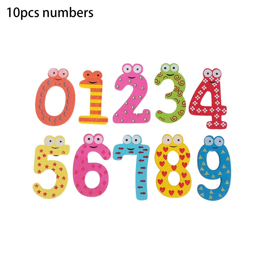 10pcs/set Security Tasteless Baby Number Refrigerator Fridge Magnetic Stick Mathematics Wooden Educational Kids Toys: Default Title
