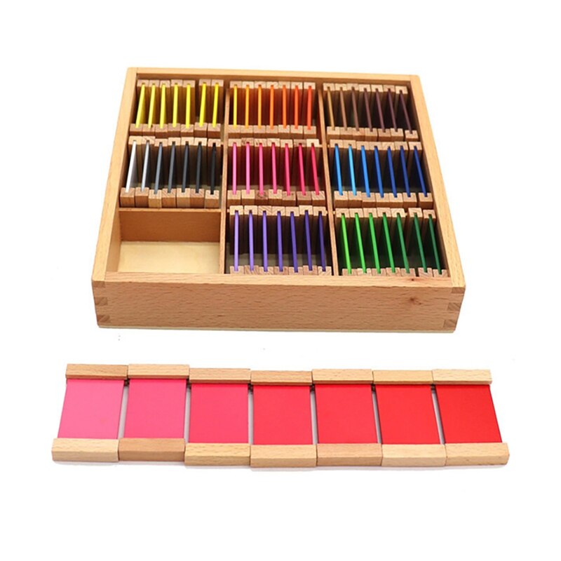 Zintuiglijke Materiaal Leren Kleur Tablet Box 1/2/3 Hout Voorschoolse Training Kinderen Speelgoed