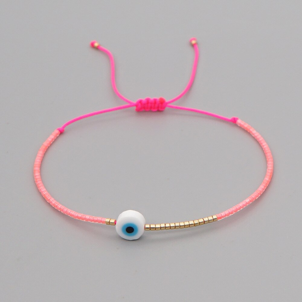 Bransoletka z greckim oczkiem bransoletka z tureckim nazarem String proste bransoletki dla kobiet mężczyzn koraliki Miyuki biżuteria Pulsera mal de ojo: S