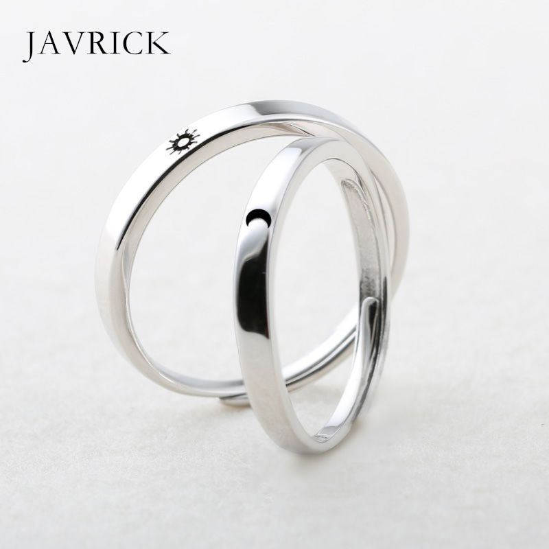 2Pcs Sun and Moon Lover Couple Rings Set Promise Wedding Bands for Him and Her Women Men Unisex Jewelry Ring