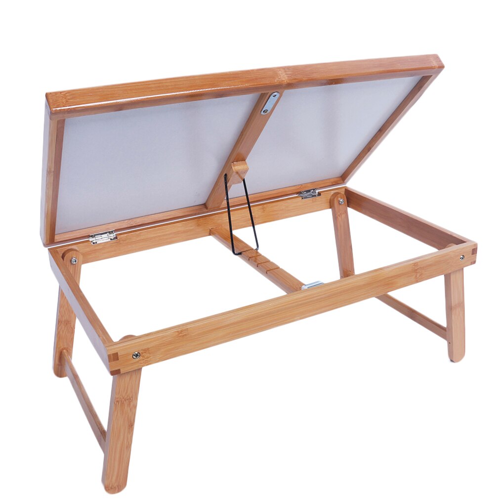 Dining Table Table Top Adjustable Folding Legs Bamboo Food Dinner Desk Foldable Computer Laptop Lazy Table