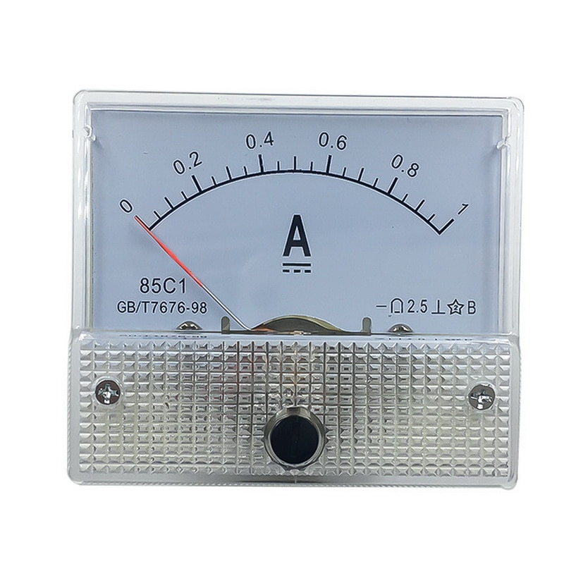 DC Plastic Analog Pointer Ammeter Ampere Meter Panel 1A 2A 3A 5A 10A 20A 50A 100A High Accuracy Mechanical Current Meters