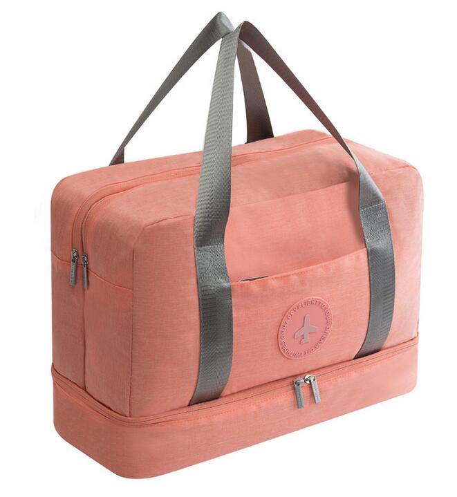 Bolsa de deporte de para hombre y mujer, bolsa de gimnasio de entrenamiento, almacenamiento de zapatos, bolso multifunción duradero, bolso de mano para deportes al aire libre: Rosa