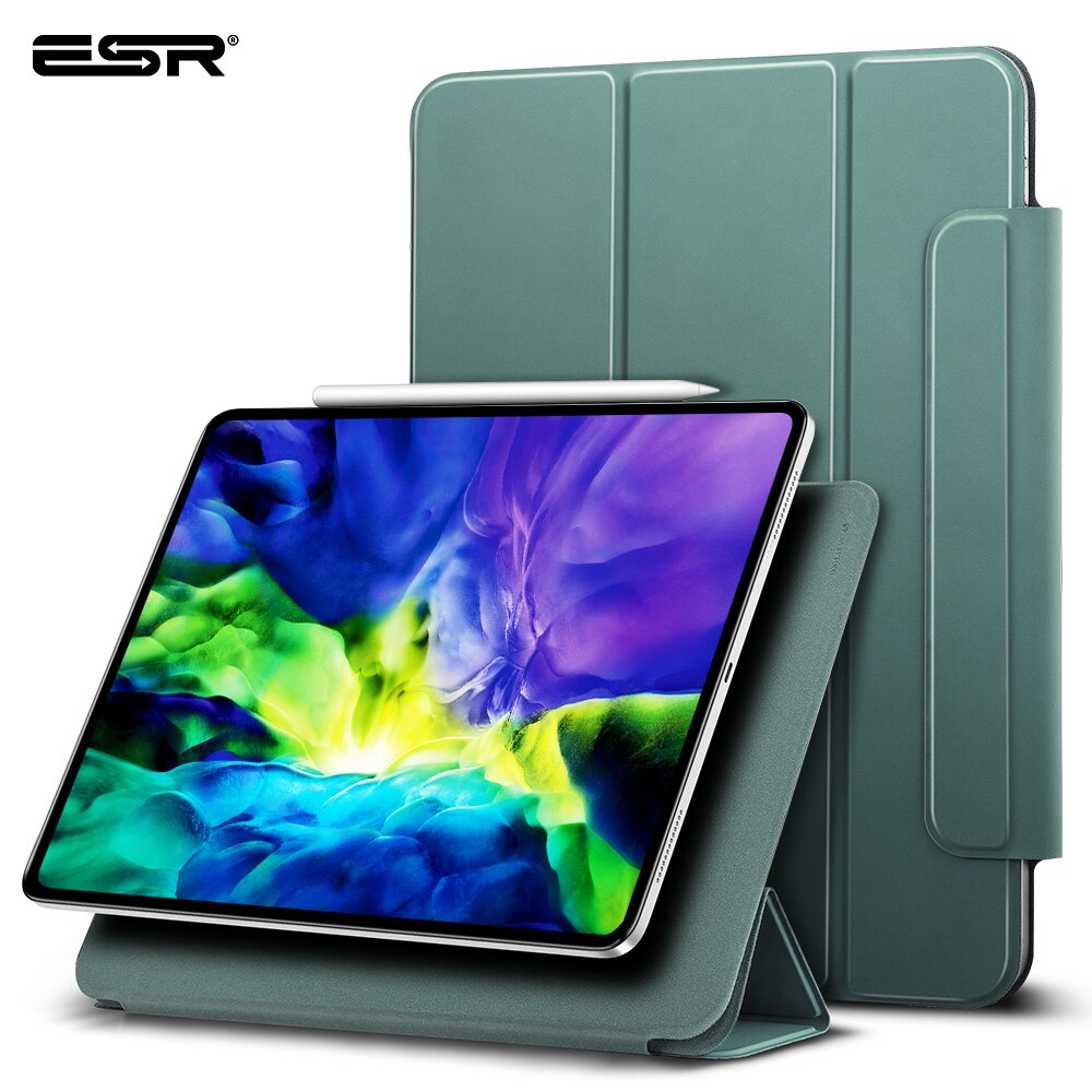 ESR for iPad Pro 11 12.9 Inch Case Secure Magnetic Smart Case for 12.9 inch iPad Pro Case with Pencil Holder 4th Generation: 11 Inch-Green