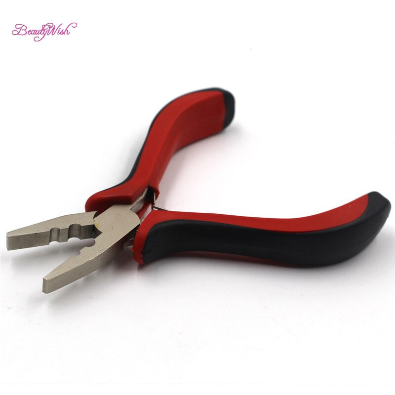 Haarverlängerung Zange 10 Stücke Gerade Kopf Mit Zwei See Mikro haar Perlen Schleife Haken Zange Spitze Ich in Schwarz und verrotten griff