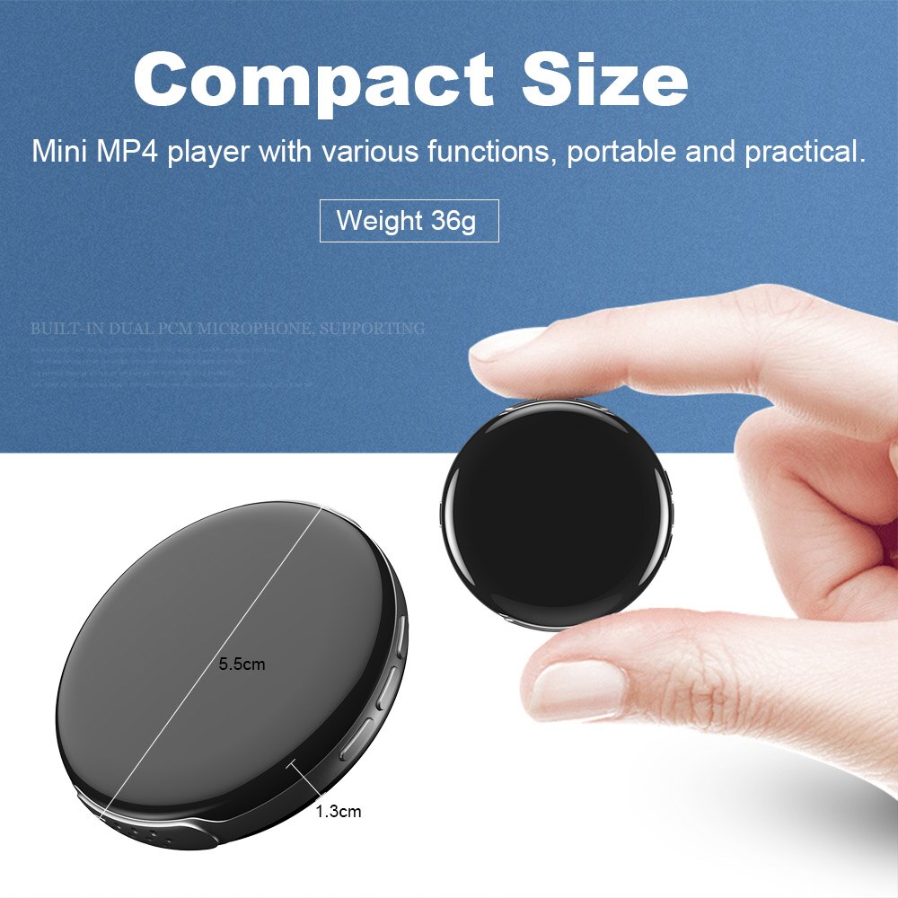 Original ruizu  m1 sport bluetooth 4.0 mp3- player, 8gb multifunktionsplayer mit bildschirm, unterstützt fm-radio, aufnahme, e-book-reader und uhr.