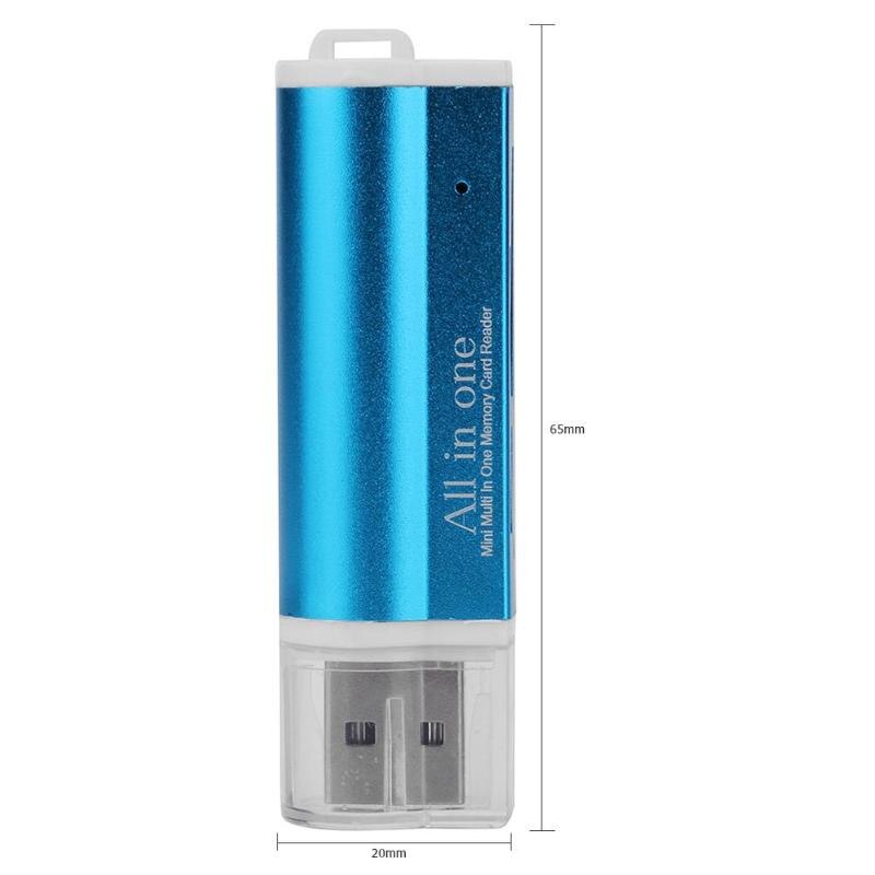 USB2.0 4 In 1 Multi Memory Card Reader Aluminium Cardreader Kaartlezers Voor Sd/Sdhc/Mini Sd/Mmc/Tf Card/Ms