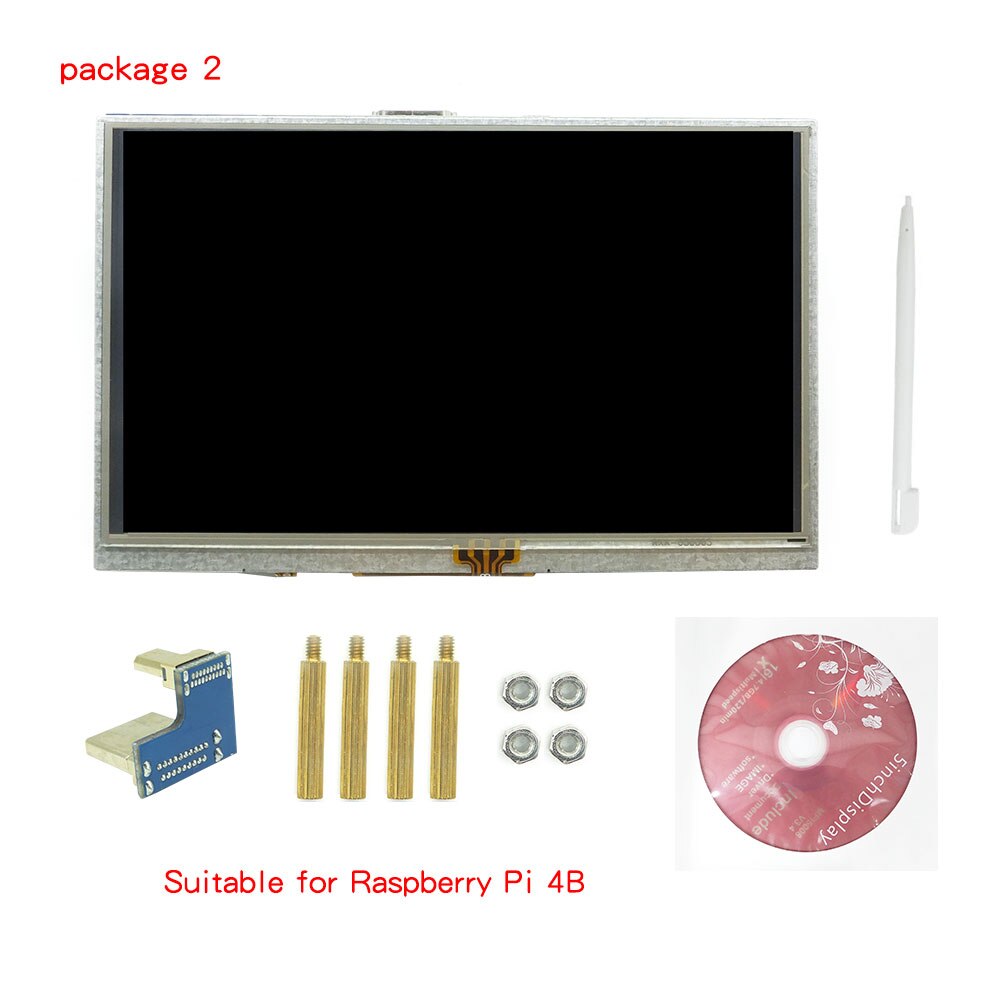 Raspberry Pi 4 modèle B 5 pouces, écran tactile TFT LCD Module + compatible avec Raspberry Pi 4 modèle B/3B +/3B: Package 2