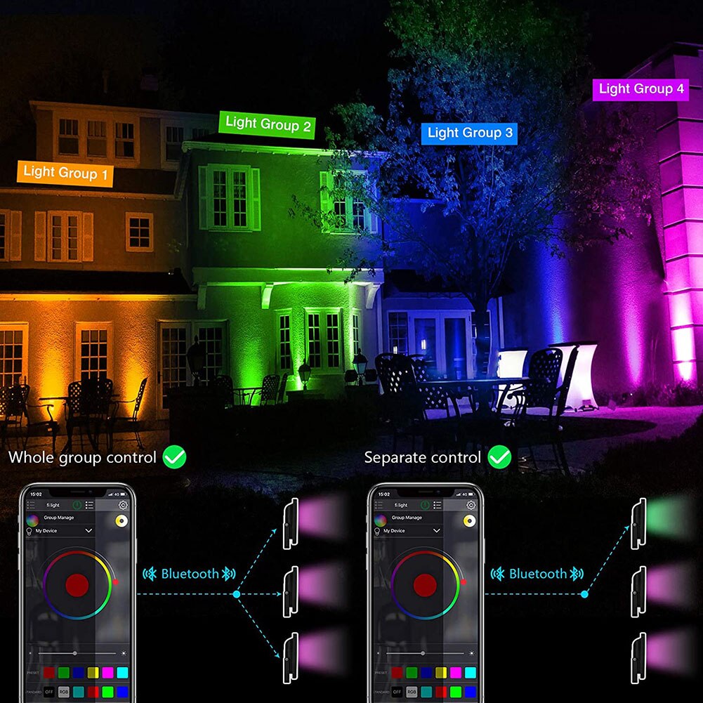 35W Led Spotlight Rgb Flood Light Outdoor/Indoor Met App Controle Muziek Sync Timer Dimmen Licht Kleur Veranderende schijnwerper
