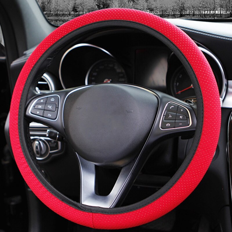 Auto Wheel Covers Car Steering Wheel Cover Silicone Cloth Wrap Fabric Particles Massage Non-slip Sport Style Car Seat Cushion: RD