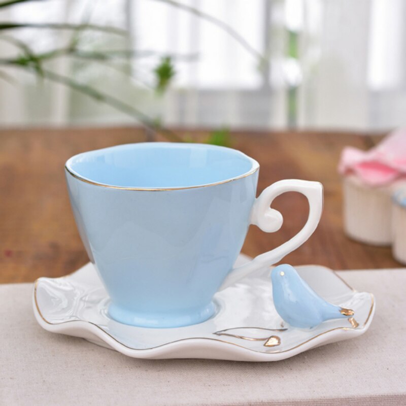 Juego de taza y platillo de café con forma de mariposa para el hogar, juego de tazas de té de la tarde en inglés, 200ml, ,