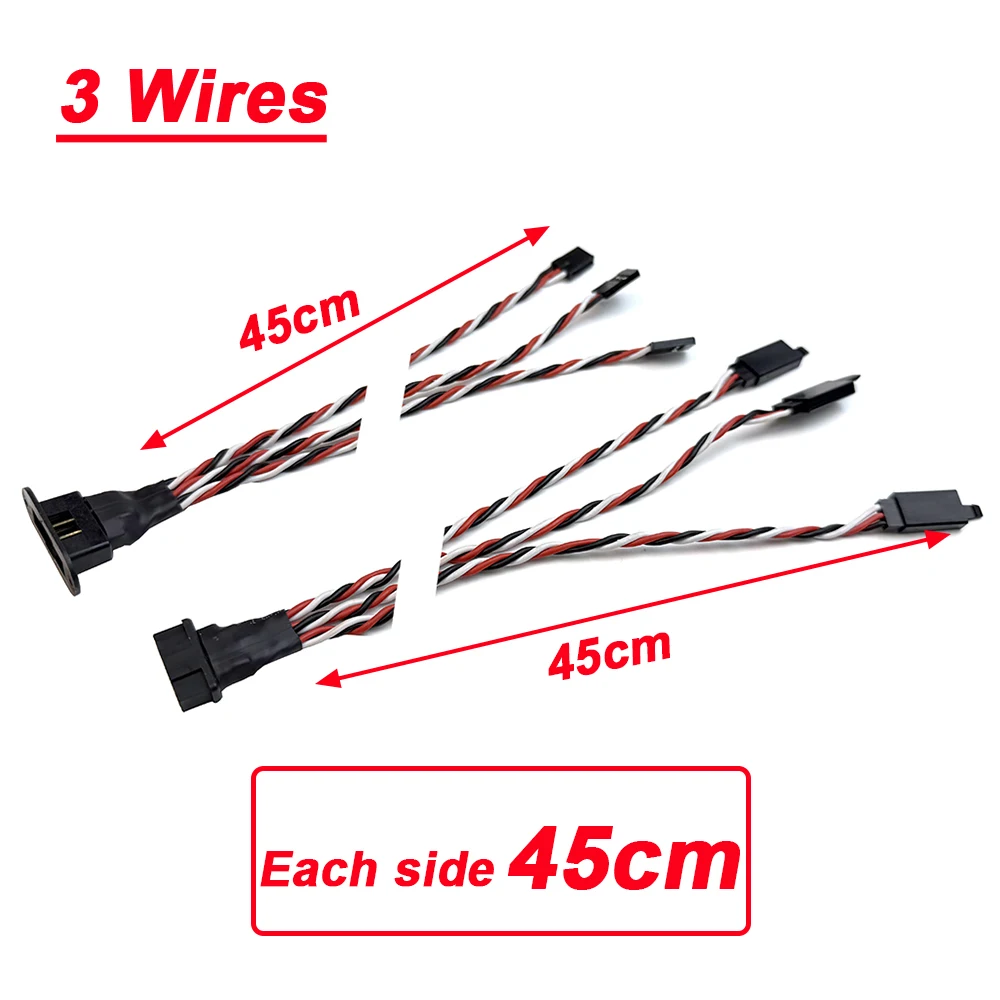 Connecteur MPX plaqué or à 8 broches, prise d'extension Servo multi-fils mâle femelle 2/3 fils pour modèle RC, avions planeurs Fixwing: Gris clair