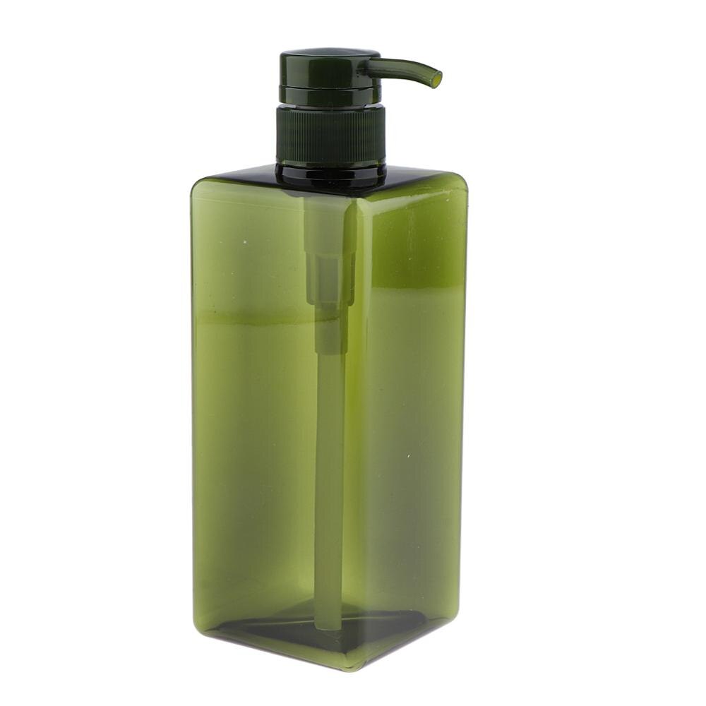 Tyhjä muovinen shampoo hoitoaine pumppupullo uudelleentäytettävä säiliö 650ml,  vihreä/tummanruskea/kirkas/valkoinen valittavissa: Vihreä