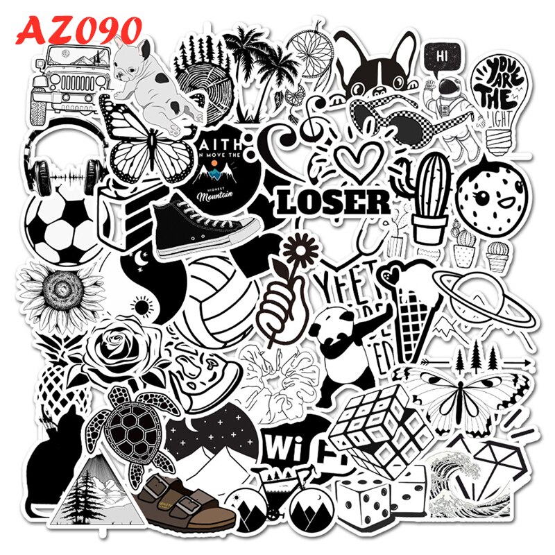 100/50PCS Large Pack Lovely Cute VSCO Girl Kids Stickers Waterproof PVC Decal for Laptop Helmet Bicycle Water Bottle Phone Case: AZ090x 50PCS