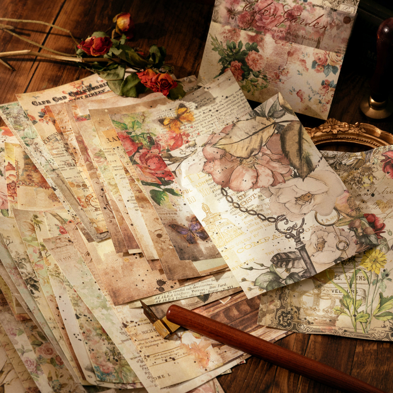 100 pièces matériel Vintage Journal Album fond papier bricolage décoration papier coloré Scrapbooking indésirable Journal papeterie fournitures