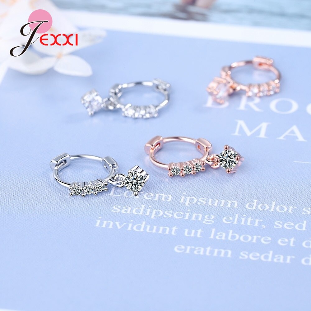 Koreaanse Aaa Vier Klauwen Zirkoon Oorbellen Voor Vrouwen 925 Sterling Zilver Leuke Zoete Oorbellen Trendy Sieraden