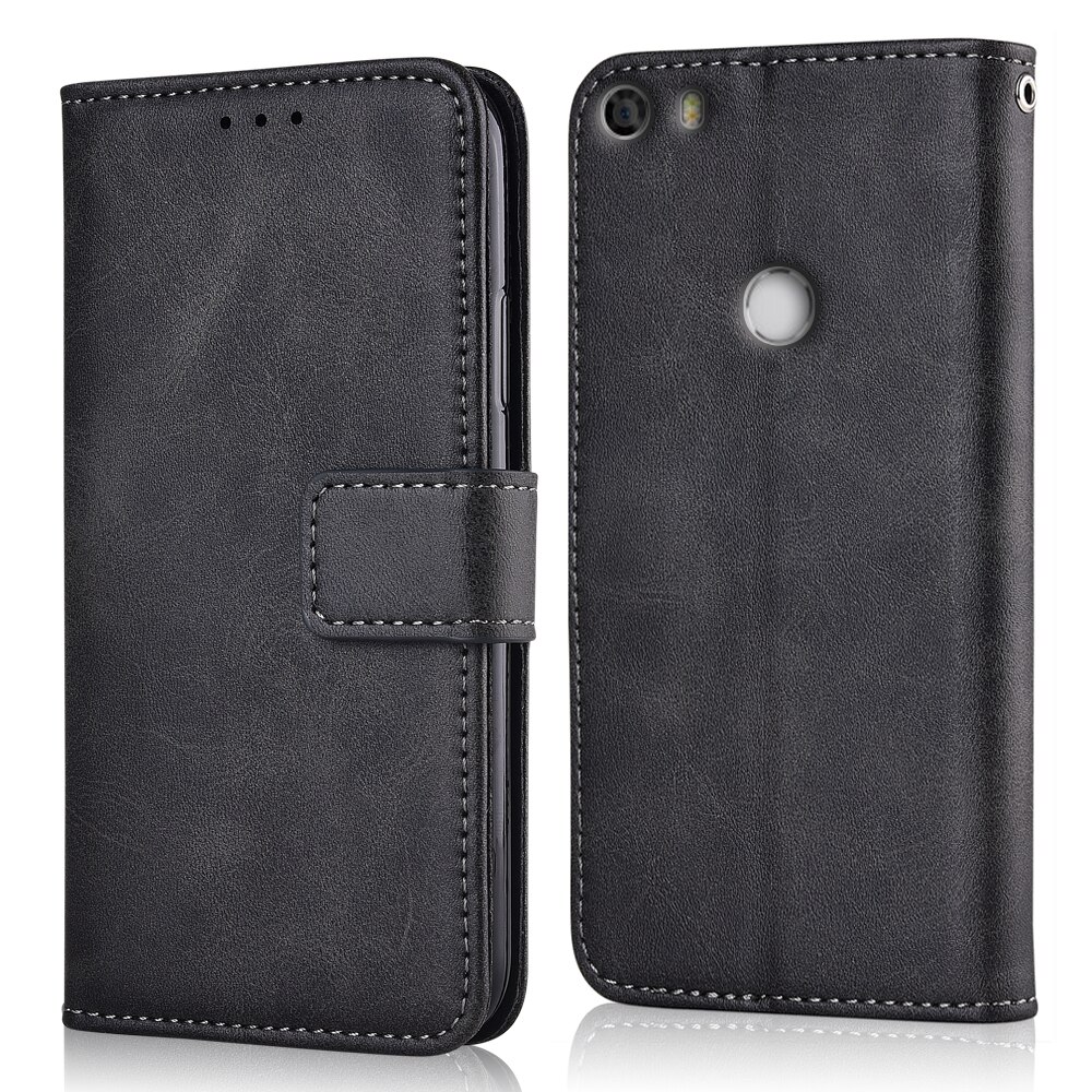 For On Alcatel Idol 5 6058D Cover Vintage Leatehr Wallet Case For Alcatel Idol 5 6058D Coque Phone Bag Kickstand Fitted Case: niu-Dark Grey