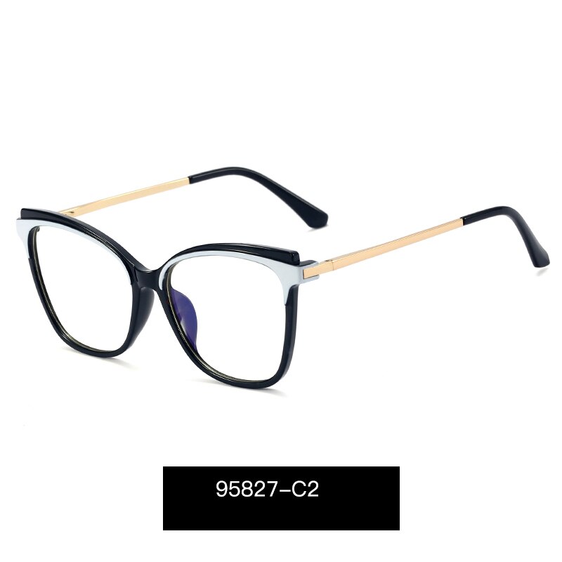 Hotony Women Eyewear Prescription Blue Light Blocking Glasses Frame Full Rim Female Woman Spectacles UV400: C2