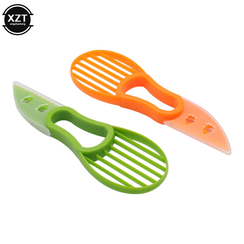 3 In 1 Avocado Cutter Plastic Mes Dunschiller Pitaya Kiwi Berry Fruit Avocado Slicer Pulp Flesh Separator Keukengereedschap