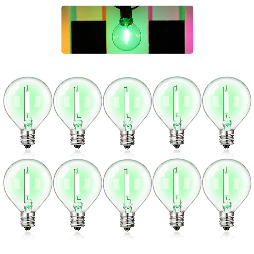 Bombilla de repuesto Led Multicolor G40 bombilla de filamento de colores 1W E12 RGB globo Mini lámparas de bola para cadena de luces decoración de de cumpleaños: Blanco / Blanco