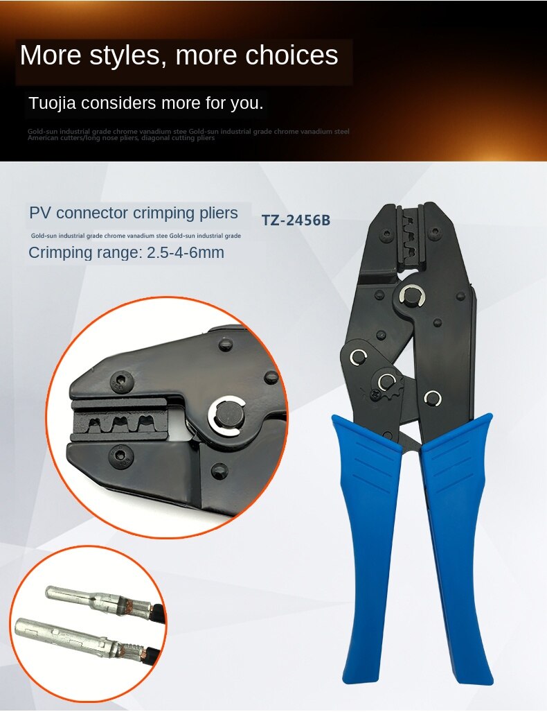 LY-2546B MC4 Tang Lijn Fotovoltaïsche Capaciteit 2.5 / 4 / 6mm2 14-10AWG Connector Set Solar D1 Lijn Snijgereedschap