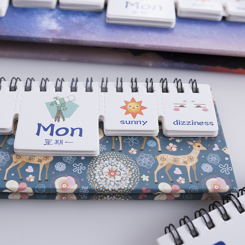 2021 anno Carino fiori di Ciliegio e Cielo Stellato Calendario Da Tavolo Strappo Calendari Perpetui