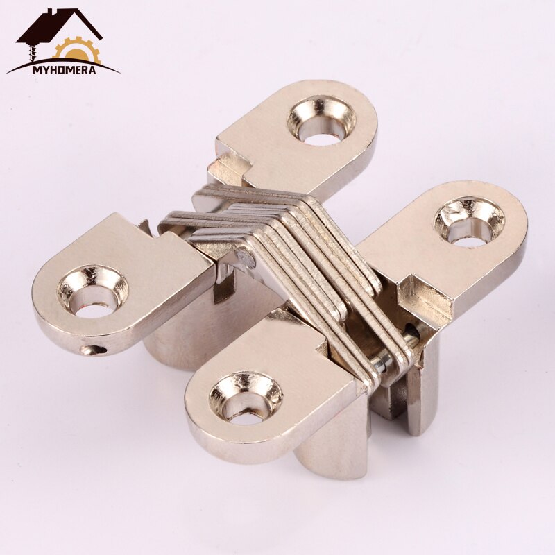 Myhomera 2Pcs 12x42MM Invisível Escondido Dobradiças Escondidas Barril Cruz Caixa De Madeira Dobradiça Da Porta Do Rolamento Para Dobrar mobiliário janela