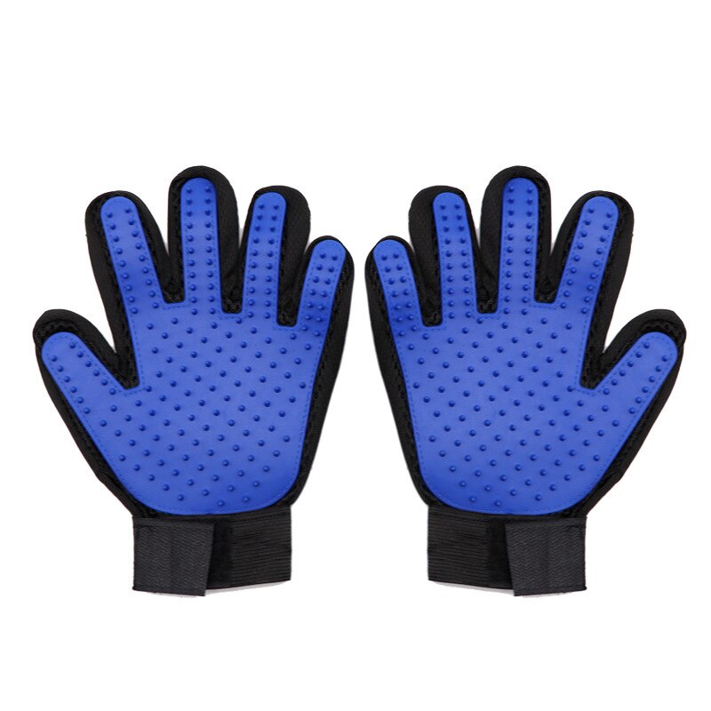 Hundesalon Handschuh Silikon Katzen Pinsel Kamm Deshedding Haar Handschuhe Hunde Schlecht Reinigung Liefert Ebene Kämme Handschuhe Katze Handschuhe: A Paar von Blau