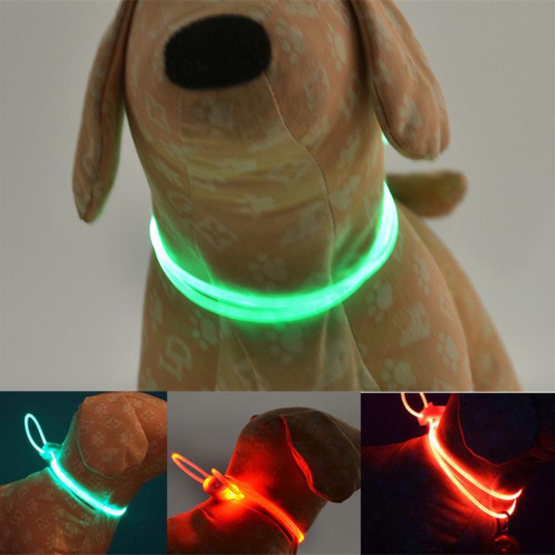 Ledet hundehalsbånd med anti-tabt lysjusterbar kæledyrs sikkerhedskrave vandtæt blinkende lyskrave til hundehvalp om natten