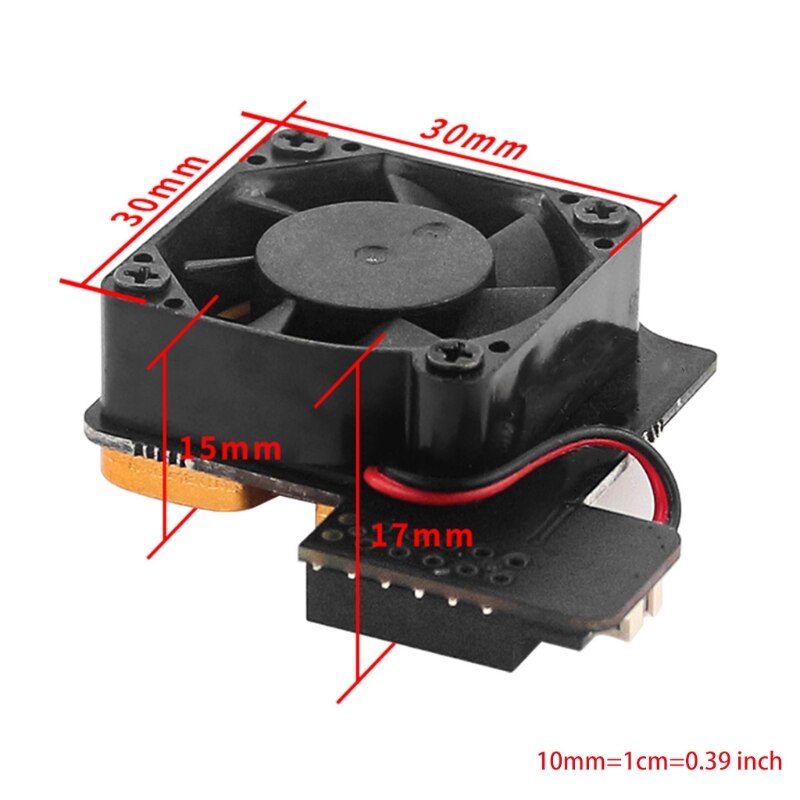 B2RC Argon Mini Fan for Raspberry Pi 4 Mini PWN Speed Adjustable Cooling Fan with Pure Copper Metal Base Radiator for RPi