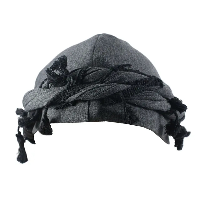 Cappello da uomo punk sbavatura ordinare coda intrecciata Frangia Bandana di cotone Cappello salto Turbante Cappelli Avvolgere la testa berretto cap Tinta unita portuale cappello 2024: nero