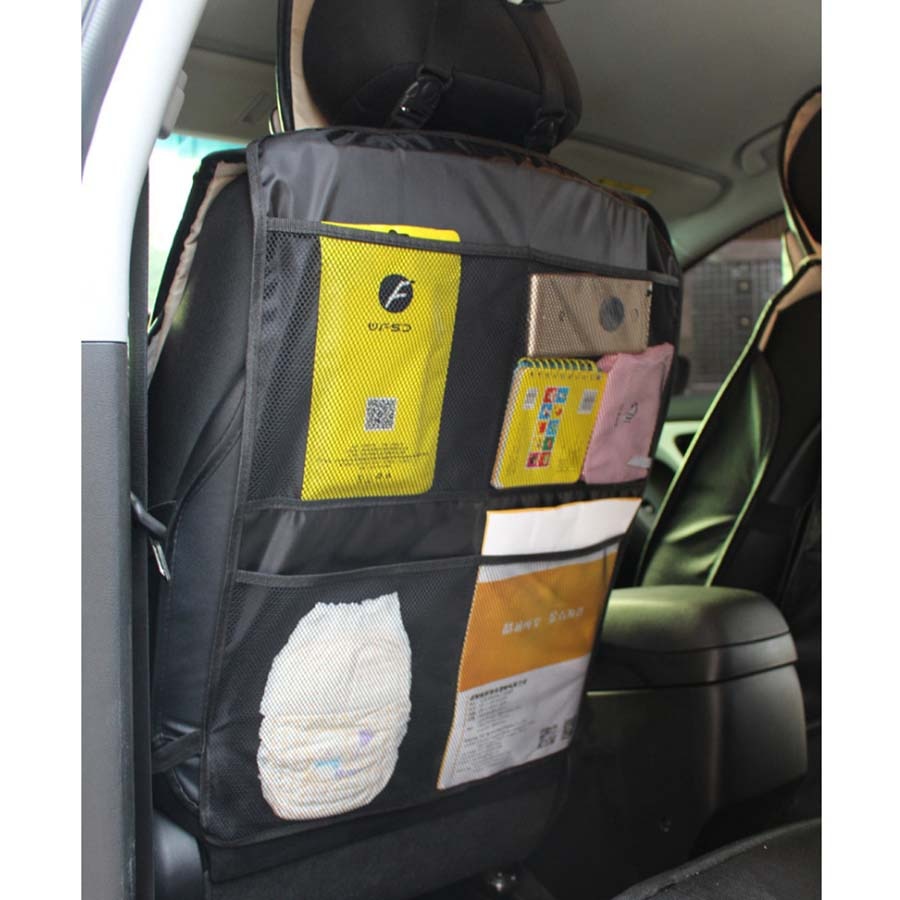 60*46 cm Baby Safety Car Seat Back Storage Bag Organizer High Capacity Protector Cover Anti Child Kids Kick Car Accessories