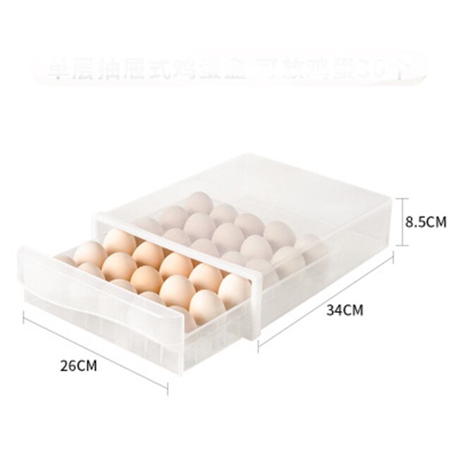 Stackable kitchen refrigerator egg box double drawer egg box egg rack transparent anti-collision plastic egg box: 5