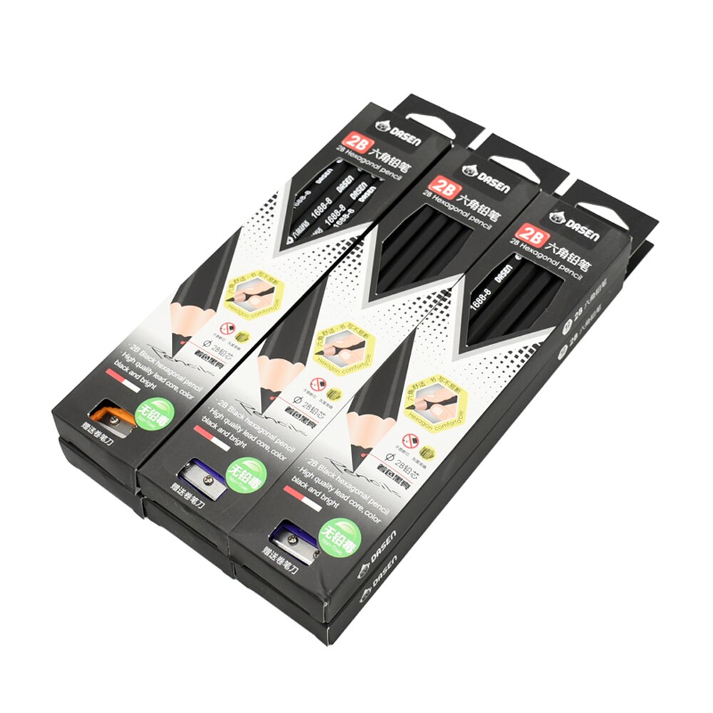 12 Pcs/Set Cartoon 2B Standard Sketch Pencil Set Wooden Pencils Lot Cartoon Art Supplies Stationery for Student Kids School