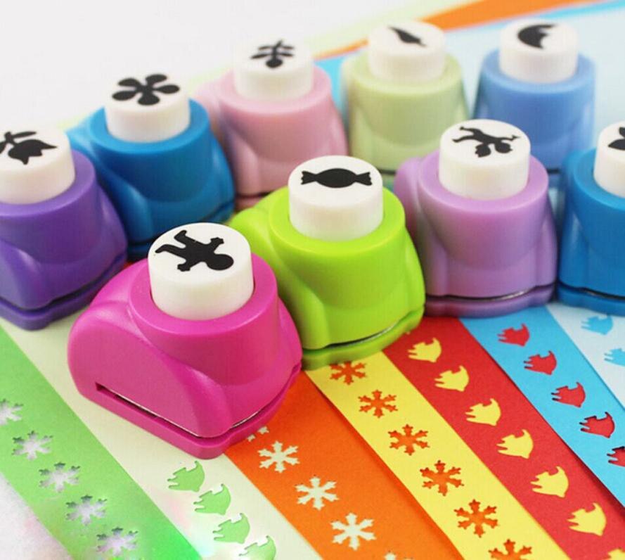 Kawaii Embossing device Circle flower punch DIY craft hole punch puncher Kids scrapbook paper student kids Supply Randomly