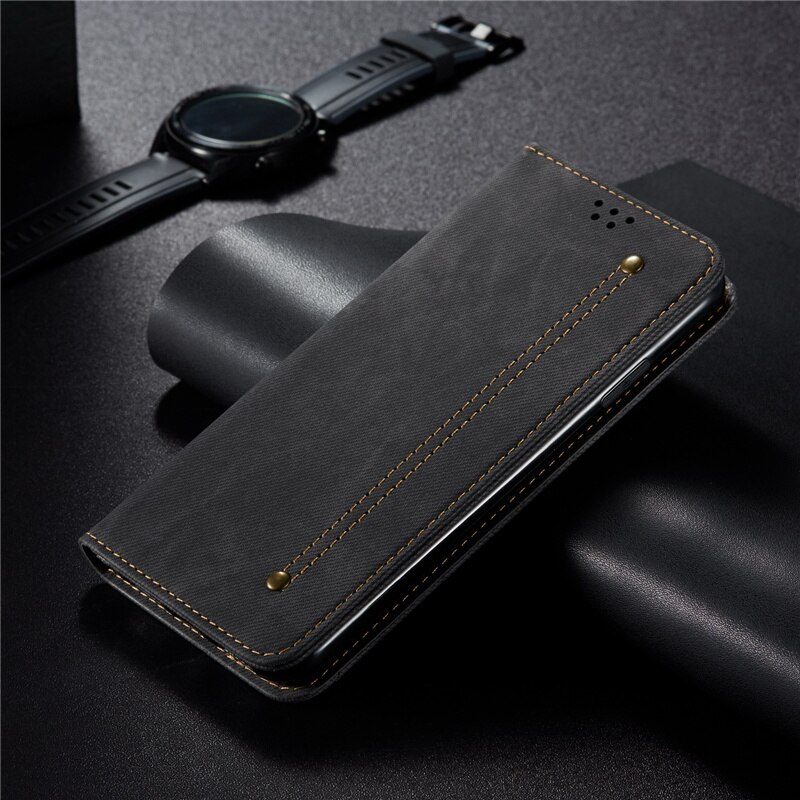 Für Xiaomi Poco X3 NFC fall Telefon Leder Flip Stand Abdeckung Brieftasche Fall Für Xiaomi Pocophone X3 NFC Magnetische abdeckung funda: Black