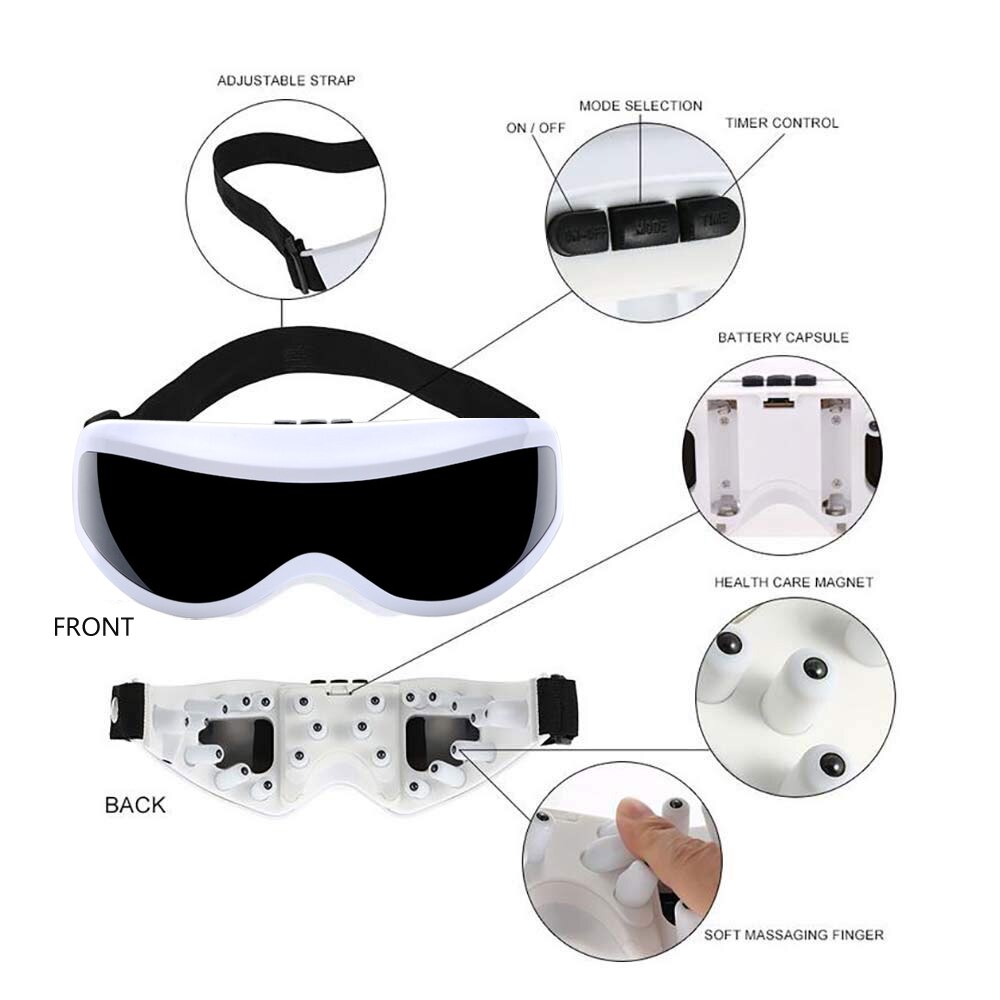 Elektrische Eye Massager Eyewear Bril Batterij Ogen Care Apparaat Rimpel Vermoeidheid Verlichten Fysieke Therapie Acupunctuur Massage