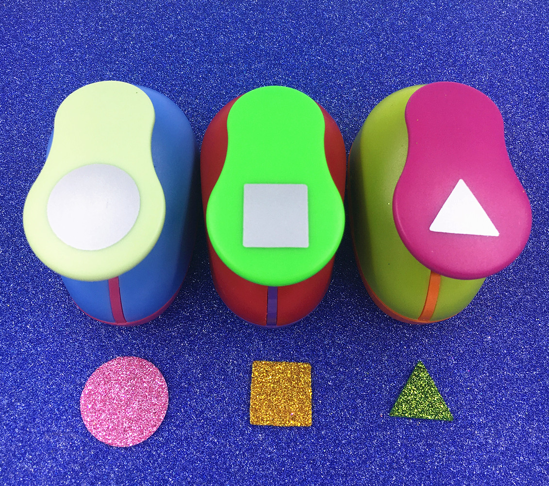 Kamei sztuka & rzemieślnictwo 3 Pakiet 1 "(kwadratowy trójkąt koło) dziurkacz ozdobny robić papieru, karty Scrapbooking grawerowanie dziecko skaleczenie DIY Wykonany ręcznie dziurkacz