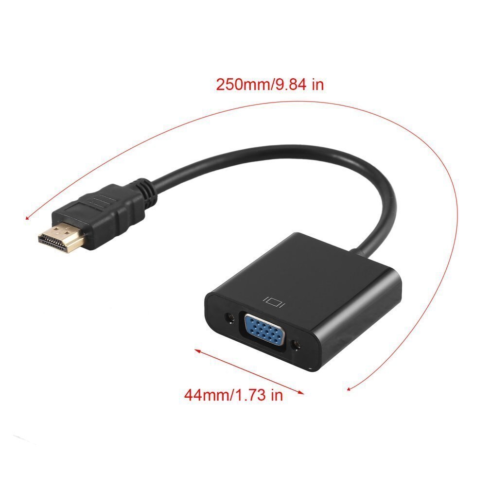 Z wejściem HDMI, męnarty robić VGA RGB HDMI dla kobiety-kompatybilny z VGA konwerter wideo 1080P na PC czarny mężczyzna-adapter żeńnarty
