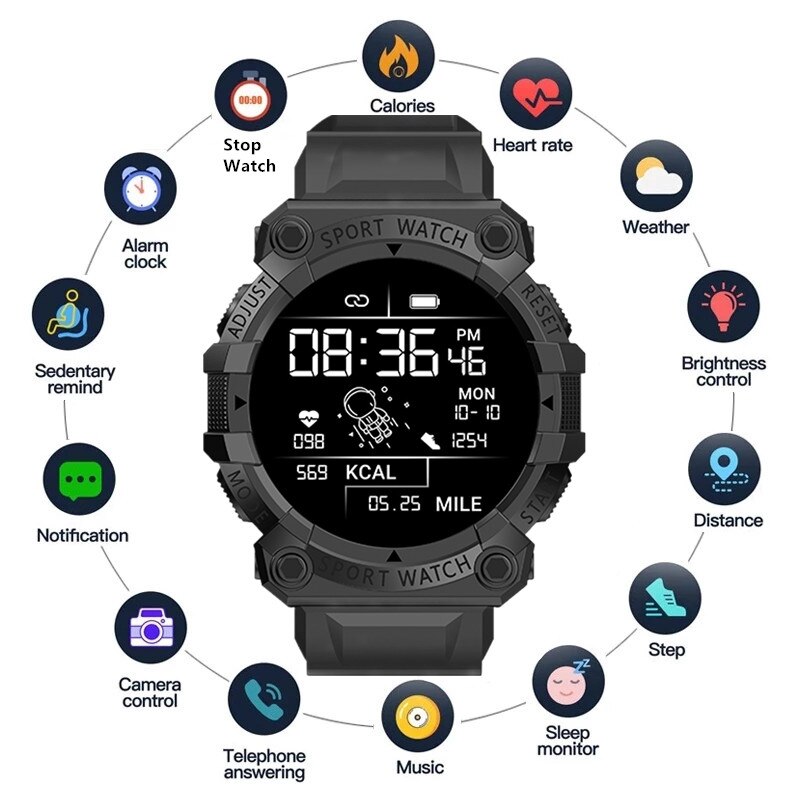 FD68S Smart Watch Men Women Sports Fitness Bracelets Wristwatch Touch Screen Smartwatch Waterproof Bluetooth For Android Ios