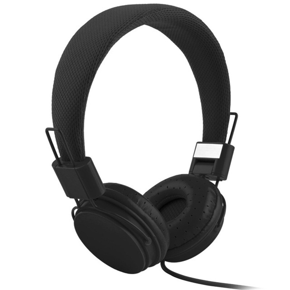 Stereo bas barn hörlurar med mikrofon musik hörlurar barn headset hopfällbara bärbara: Svart