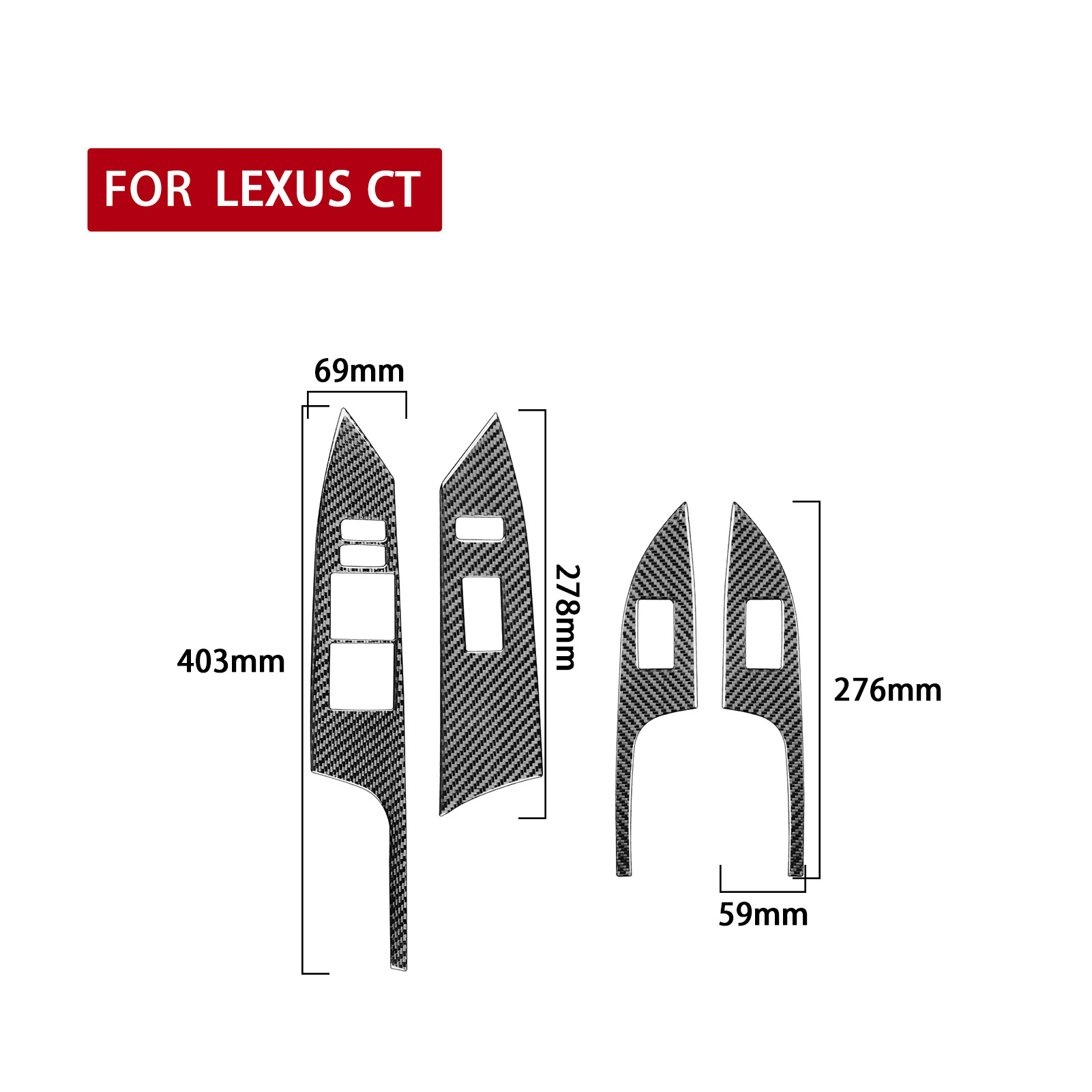Pegatina de fibra de carbono para ventana Interior de Lexus CT 200h, , , , , , , , accesorios: Oro