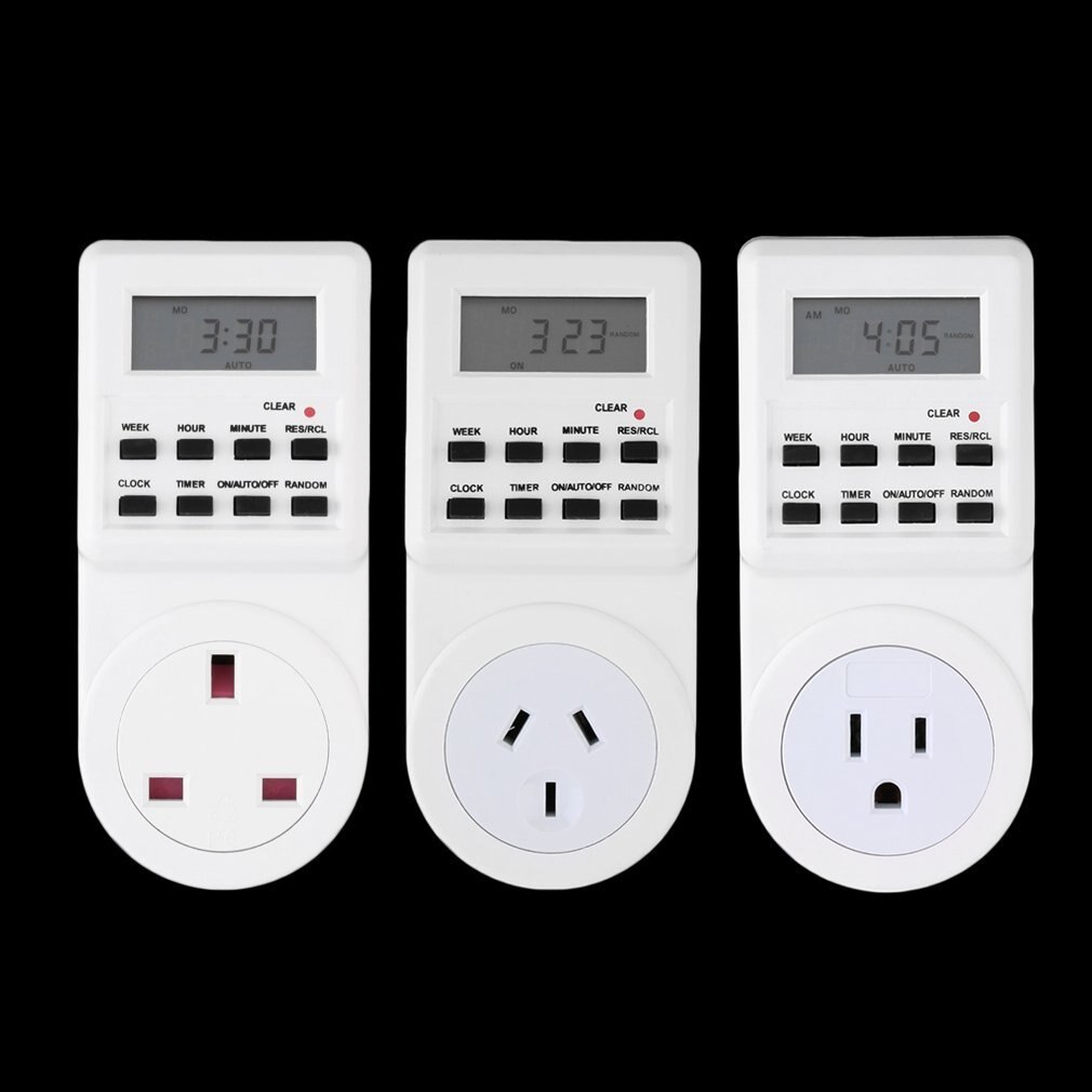Neue 7 Tag Digitale Elektronische LCD-Plug-in 12/24 Stunde Timer Schalter Steckdose AU Stecker High