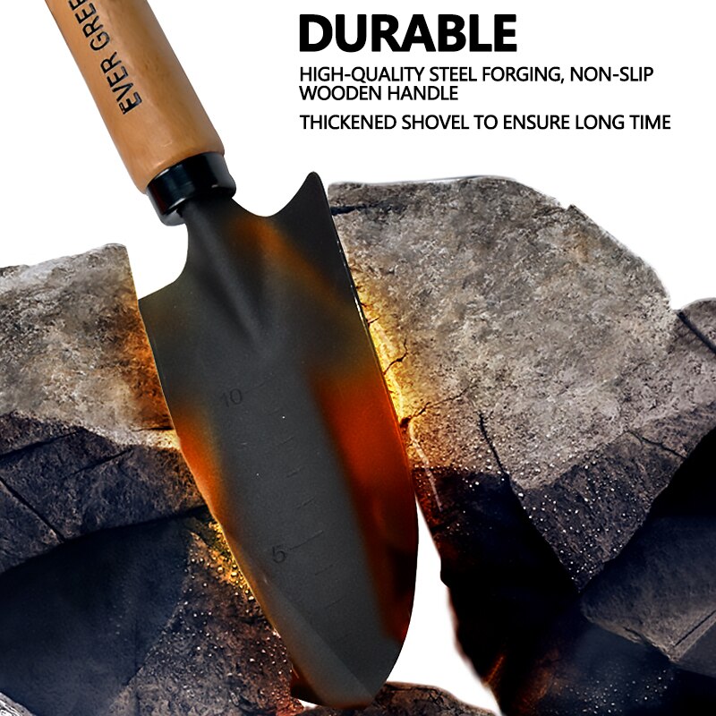 Acier au carbone forgin manche en bois antidérapant pelle épaissie pour assurer la plantation de longue durée